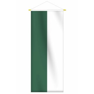 Bannerfahne, 80 x 200 cm, incl. Aufh&auml;ngung, gr&uuml;n/wei&szlig;