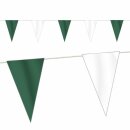 Wimpelkette Stoff, grün/weiß, 10 Meter
