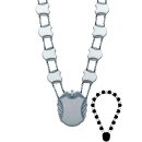 Schützenkette mit Mittelstück, Messing, massiv geprägt, altsilber,