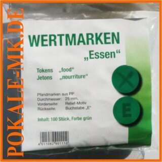 Wertmarken-Chips ESSEN, 100er-Beutel rot
