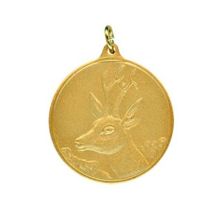 Jagdmedaille "Bock" vergoldet ohne