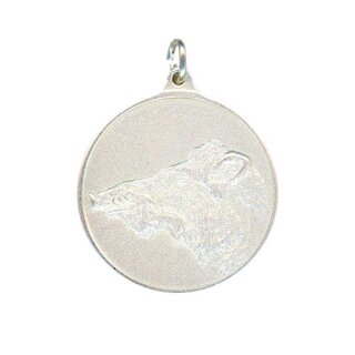 Jagdmedaille "Keilerkopf" versilbert ohne
