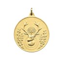 Jagdmedaille "Hubertushirsch" vergoldet Jahreszahl