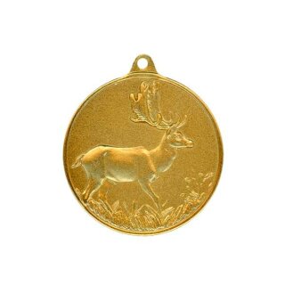 Jagdmedaille "Damhirsch" vergoldet ohne