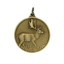 Jagdmedaille "Damhirsch" bronzefarbig Text