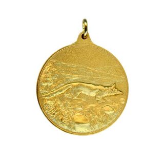 Jagdmedaille "Fuchs" vergoldet ohne