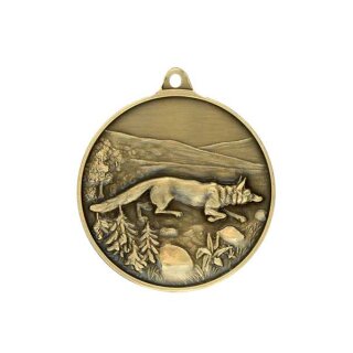Jagdmedaille "Fuchs" bronzefarbig Text