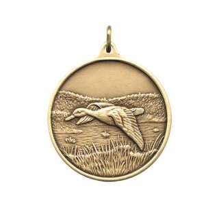 Jagdmedaille "Ente" bronzefarbig Text