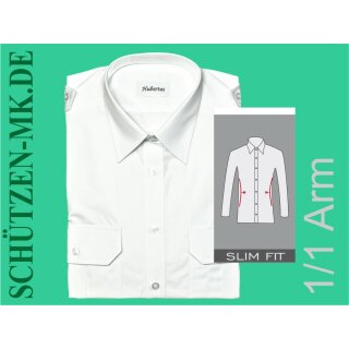 Schützenhemd "Hubertus", 1/1 Arm, weiß, Slim Fit