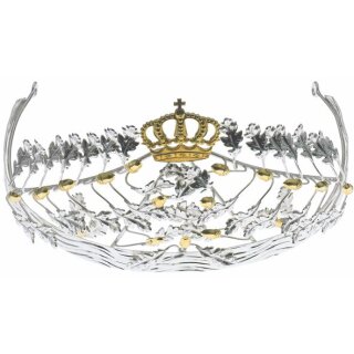 Diadem, Messing, massiv geprägt, versilbert,