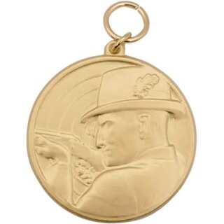 Medaille 14229, mit Öse und Ring, Ø 39 mm vergoldet ohne