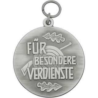 Medaille 40200, Für besondere Verdienste", mit Öse und Ring" altsilber Text
