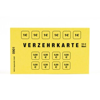 Verzehrkarten, Block mit 50 St&uuml;ck, 10 &euro;