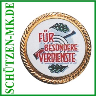 Auflage FÜR BESONDERE VERDIENSTE, Messing, massiv geprägt, vergoldet, ohne Befestigung