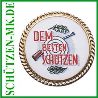Auflage DEM BESTEN SCHÜTZEN, Messing, massiv geprägt, vergoldet, ohne Befestigung