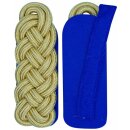 Schultergeflecht, Majorsgeflecht, Rundschnur gold, Filz blau