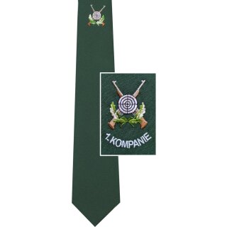 Schützenkrawatte, gesticktes Motiv, Wollstruktur, 1. Kompanie