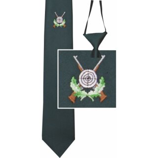 Schützenkrawatte, gesticktes Motiv, Wollstruktur mit Gummiband