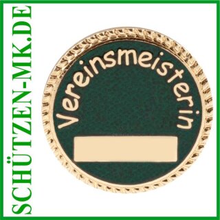 Abzeichen 74799, Auflage Vereinsmeisterin mit Sicherheitsnadel Jahreszahl